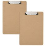2 Paket Sunta Ofis Panosu, Düşük Profil Klipsli Mektup Boyutlu Pano, Klasik Klips Panoları, Ofis, Okul, Hastane Malzemeleri için 9" x 12.5" Ahşap Panolar, Kahverengi