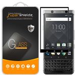 (2 Paket) Supershieldz Blackberry Keyone Temperli Cam Ekran Koruyucu için Tasarlandı, (Tam Ekran Kaplaması) Çizilmez, Kabarcıksız (Siyah)