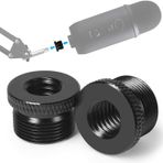 2 Paket Vida Dişi Adaptörü, 1,5 cm Erkek - 3/8 inç Dişi Mikrofon Vidası Blue Yeti/Blue Snowball/Blue Yeti X Mikrofon Standı Montajı, Frgyee (Siyah)