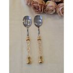 2 Parça Kristal Salata Servis Seti Gold