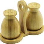 2 PCS - ŞİŞE MODELİ AHŞAP BAMBU TUZLUK - BAHARATLIK TUTACAKLI AHŞAP STAND-Findit