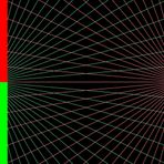 2 Point Perspective Grid Paper Sketchbook with Dual-color Lines on Black Background.: 72 pages (double-sided print) | 8.5" x 8.5" | Light red and Light green lines on black paper