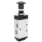 2 Pozisyon 5 Yolu Solenoid Valf, 4R110-06 Pnömatik Hava El Kolu Çalışan Valf 2 Konum 5 Yollu Dişli Topuz Tasarımı, Dişler, Solenoid Vanalar