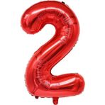 2 Rakam Kırmızı Folyo Balon 34 inç 76-82 cm