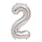 2 Rakam Rakamı Gümüş 40 cm Folyo Balon