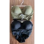 2 Renk 1 Paket Haki -siyah 2 Yüksek Bel Bikini Takımı