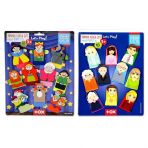 2 Set - 20 Parça Masal Kahramanları ve Aile Bireyleri Parmak Kukla T751 T225