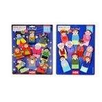 2 Set - 20 Parça Masal Kahramanları ve Aile Bireyleri Parmak Kukla T752 T225