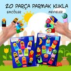 2 Set - 20 Parça Tox Emojiler Ve Meyveler Parmak Kukla T106 T105