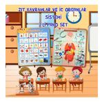2 Set - 62 Parça Tox İç Organlar ve Zıt Kavramlar Keçe Cırtlı Duvar Panoları , Eğitici Oyuncak