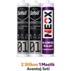 2 Silikon 1 Mastik Avantaj Seti | Selsil Silikon + Neox Silikonize Mastik | Çok Amaçlı Dolgu ve Izolasyon Seti