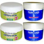 2 Tane Çörek Otu Kremi Büyük Xlboy 200 ml Green + 2 Tane 100 ml Painclass Kuyruk Yağı Kremi / Diz Dirsek Iskelet Sırt Bel Kas Agrilarina Masaj Seti - 2ye2