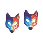 2 tilki maskesi Tilki yüz maskesi japon kabuki maskesi cadılar bayramı yarım maske kostüm maskesi halloween mask cadılar bayramı maskesi kostümlü maske karikatür maskesi VICASKY