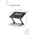 2 Tüm Modellerle Uyumlu Metal Kolay Ayarlanır Katlanabilir Siyah Laptop Standı Yükseltici Laptop Sehpası