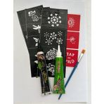2 Tüp Siyah ve Kırmızı kına 10 Şablon ve Fırça Hediyeli Geçici Dövme Seti