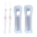 2 x Beyaz Silikon silikon Cover Case + Hand el bileği kayış taşıma askısı Nintendo Wii Remote Controller için