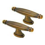 2 x çekmece kulpu mobilya düğmeleri sürgüler kapı kolları için dolap kapıları mobilya topuzları büfeler sandıklar komodin çekme kulpları, vintage kır evi retro tarz çekme kulpları (Yellow bronz)
