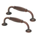 2 x Kapı Kolu Çinko Alaşım Mobilya Düğmeleri Çekmece Kavisli Kulp Dolap Kapıları Mobilya Düğmeleri Komodin Çekme Kolları Vintage Retro Stil Çekme Kulpları (128 mm, Kırmızı Bronz )