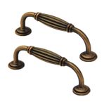 2 x Kapı Kolu Çinko Alaşım Mobilya Düğmeleri Çekmece Kavisli Kulp Dolap Kapıları Mobilya Düğmeleri Komodin Çekme Kolları Vintage Retro Tarz Çekme Kulpları (128 mm, Sarı Bronz)