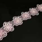 2 Yard Çiçek İnci Boncuk Dantel Trim Şerit Çiçek İşlemeli Dikiş Dantel Aplike Gelinlik Gelin Başlıkları Dekorasyon DIY El Yapımı Dikiş El Sanatları Malzemeleri (Açık Pembe)