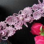 2 Yard Çiçek İnci Kelebek Dantel Kenar Süs Kurdele 3 cm Genişlik Vintage Stil Renkli Süslemeler Kumaş İşlemeli Aplike Dikiş El İşi Düğün Gelin Elbisesi Parti Dekorasyon Giysileri Kendin Yap (Mor)