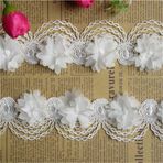 2 Yarda Çiçek Püsküllü Dantel Kenar Süsleme Şerit 5 cm Genişlik Vintage Stil Beyaz Kenar Süslemeler Kumaş İşlemeli Aplike Dikiş El İşi Düğün Gelin Elbisesi Süsleme Kendin Yap Parti Giysileri Nakış