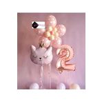 2 Yaş Çiçek Kedi Balon Demeti Doğum Günü Süsü Doğum Günü Parti Seti, 10111025210