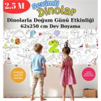 2 Yaş Doğum Günü Partisi Dinozor Temalı 2.5 M Dev Boyama Kağıdı | Eğitici Oyuncak, Kitap - Tekli