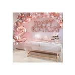 2 Yaş Rosegold Doğum Günü Dekorasyon Parti Seti Süsü, 12214485201