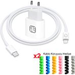 2 Yıl Garantili Iphone Tüm Serilerle Uyumlu 20w Hızlı Şarj Aleti Adaptör Ve 1M Şarj Kablosu Kablo 6 7 8 X 11 12 13 14 15 - Set