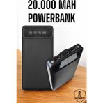 20.000 Mah Led Işıklı Lcd Ekran Usb Girişli Type-C Lightning Powerbank