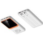 20.000 Mah Powerbank Pd 22.5W Hızlı Şarj Dahili Type-C ve Lightning Kablolu Quick Charge 3.0 - Beyaz