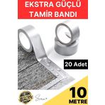 20 Adet 10 mt Gri Lifli Tamir Takviye Onarım Bandı Su Geçirmez Sızdırmaz Kuvvetli Dayanıklı Çatlak