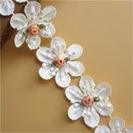 20 adet Çiçek Dantel Şerit Kenar Süslemesi Mini Renkli Tomurcuklar Çiçekli 5 x 5,5 cm / 2 x 2,2 inç Genişlik Vintage Beyaz Kenar Süslemeleri Kumaş İşlemeli Aplike Dikiş El İşi Düğün Gelin Elbisesi Dekorasyon