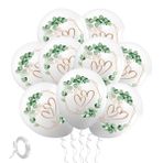 20 adet düğün balonu, 30 cm (30 cm) helyum balon, düğün, okaliptüs etrafında kalpli, beyaz, evlilik teklifi, nişan, düğün dekorasyonu için