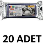 20 Adet Hava ile Kuruyan Seramik Kil Hamuru 500 gr Beyaz