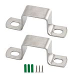 (20 Adet) M20x10mm Kare Boru Braketi 304 Paslanmaz Çelik U Şekli Metal Braket Boru Askı Askı Hortum Kelepçesi Vidalarla