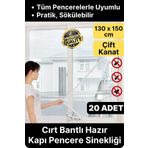 20 Adet Pratik Cam Pencere Kapı Uyumlu Çift Kanat Yırtılmaz Dayanıklı Kendinden Yapışkanlı Sineklik
