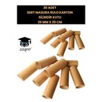 20 Adet Sert Masura Rulo Karton Silindir Kutu 20 mm x 20 cm 20 Adet