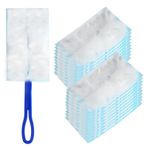 20 Adet Silgi Yedekleri, Mikrofiber Silgi Yedekleri, Elektrostatik Silgi Yedek Başlıkları, Panjur Fanları için Ağır Hizmet Statik Toz Giderme Fırçası Mobilya Çok Yüzeyli Toz Alma Kolu