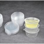 20 Adet Sızdırmaz 40 Ml Mini Plastik Saklama Kabı Sosluk Buzluk Kabı, Et Suyu, Kemik Suyu, Sos Kabı Şeffaf