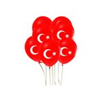 20 Adet Türk Bayraklı Kırmızı Baskılı Balon 23 Nisan - 29 Ekim Süslemesi