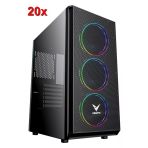 20 Adet Vento Neptune Vg07f Tempered Glass Adreslenebilir Rgb 3Ad120mm Mid-Tower Pencereli Güç Kaynaksız Kasa