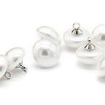 20 adet Vintage Beyaz Elbise Inci Düğmeler Giyim için Metal Şaft Düğün Gömlek Dekoratif El Yapımı Aksesuarlar (Color : White Shank, Size : 10mm 20pcs)