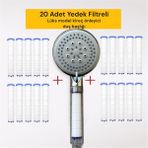 20 Adet Yedek Filtreli Duş Başlığı Kireç Önleyici Su Tasarruflu