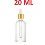 20 Cam Şeffaf Gold Kapaklı Beyaz Cam Damlalıklı Boş Çok Amaçlı Esans Yağ Şişesi 20ML
