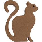 20 cm 18 mm Uzun Kuyruk Kedi Figürü.dik Durabilir.boyanabilir Ham Ahşap Obje.ahşap Boyama Ürünü.ahşap Hayvan Figürü Hobi Boyama