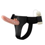 20 cm Belden Bağlamalı Oynar Başlı Vibratör İçi Dolu Strapon Penis - Adres Medikal