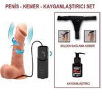 20 cm Kumandalı Belden Bağlamalı 360° Oynar Başlı Titreşimli Vibratör Realistik Penis Vibratör - Adres Medikal