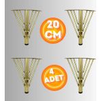 20 cm Metal 3 Telli Koltuk Ayağı Mobilya Ayağı Ünite Ayağı Konsol Ayağı Puf Berjer Ayağı (4 Adet) - Gold